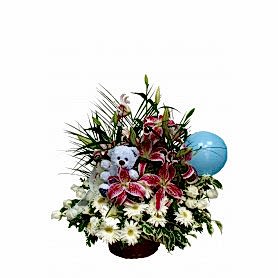 'Hoşgeldin' Lilyum Gül Gerbera C-AR128