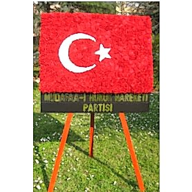 Türk Bayraklı Arma Cenaze Çiçeği 