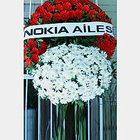 Kırmızı Beyaz Gerbera Cenaze Çelenği