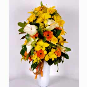 Düş Perisi Sarı Gül Lilyum Gerbera